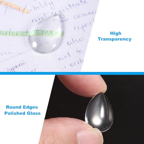 PATIKIL Transparent Glass Cabochons, 100Pcs 13x18mm Drop Shaped Glass Dome Tiles for Photo Pendant Jewelry Making Clear - Image 4