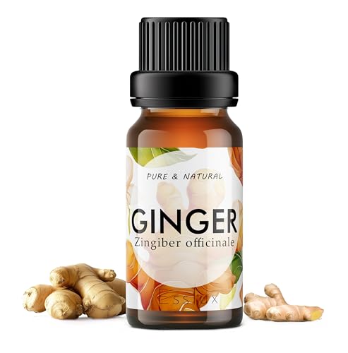 Image of Esslux Pure Ginger Oil - 100% Natural Therapeutic Grade Essential Oil for Lymphatic Massage, Belly Drainage, Hair Growth, Skin & Diffuser - 15 ML