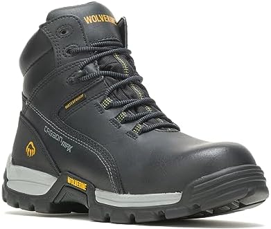 Wolverine Mens Tarmac Waterproof Reflective Composite-Toe 6" Work Boot, Black, 10 XW US | Image 1
