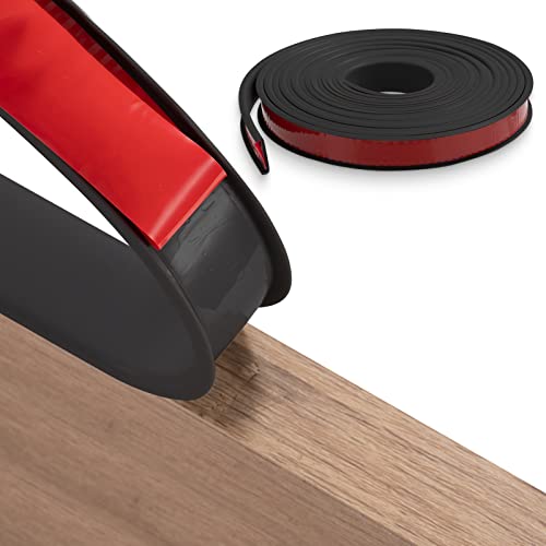 5m×25mm U-Shape Flexible Furniture Edge Banding TPE Self Adhesive Veneer Edging Strip Edge Protector Black DIY Furniture Edge Trim for Table Cabinets Chairs Shelves Restoration
