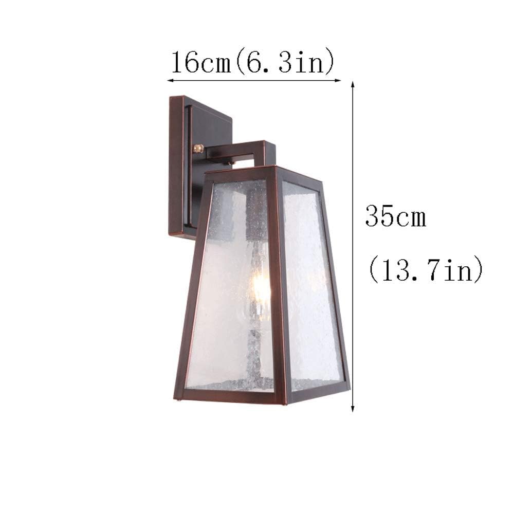 Semplice Applique da Parete AC per Esterni Impermeabile, Rettangolare, Ideale per caffè, balconi, corridoi, con Attacco a Parete e Vetro ad Acqua (E27).