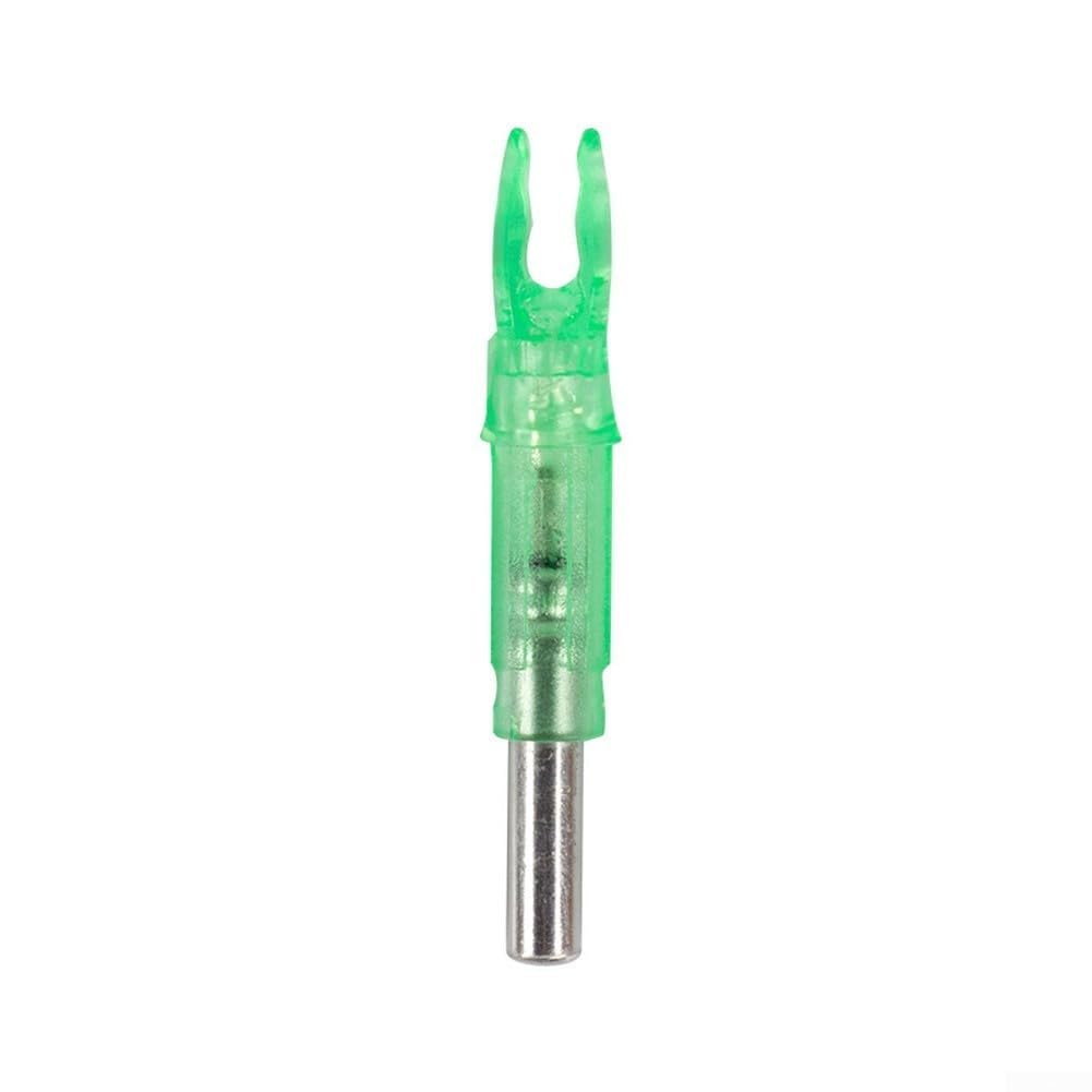 Lot de 6 encoches lumineuses à LED pour tiges en aluminium carbone de 6,2 mm, pour la chasse nocturne et la pratique de la cible (vert)