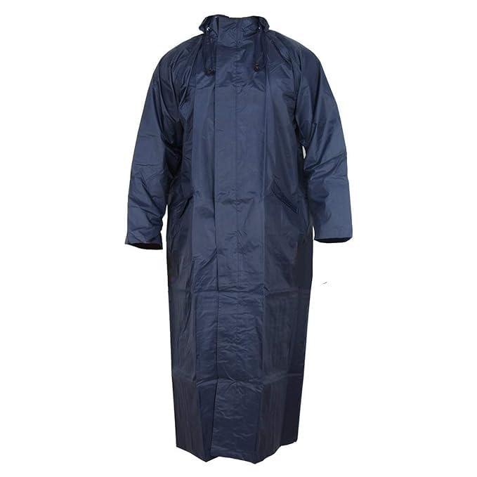 sf shakumbhari fab Blue Women's Polyester Double-Layer Long Raincoat Poncho with Pockets, Adjustable Cap and Cover- (Size-XL)-picture-33