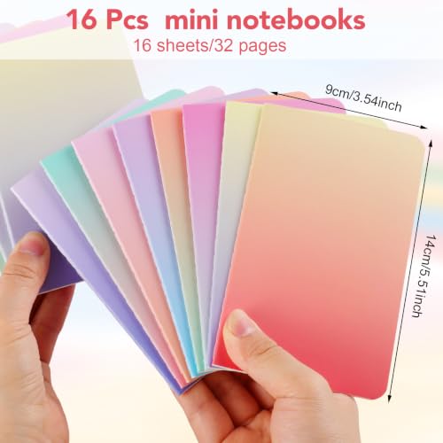 Image of BESARME 16 Pack Mini Notebooks Bulk, Small Lined Pocket Notebook End of Year Gifts for Students Elementary School Graduation Gifts for Kids Students School Supplies