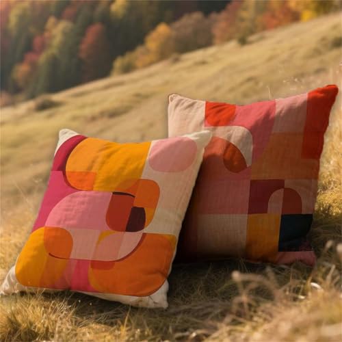 Cojines Exterior Impermeable Color Funda Cojin 55x55cm Grandes Lino Almohada Sofa Moderno 2 Piezas,Cuadrada Jardin Mueble Almohada Funda de,para Verano Patio Decor,con Cremallera Invisible AU-416