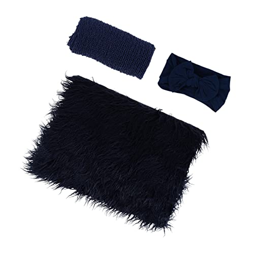 ibasenice 4 Juegos De Fotografía De Bebé Estera del Hito del Bebé Niña Recién Nacida Manta De Piel Sintética Recién Nacido Paquete De Acrílico Corbata De Moño Bebita