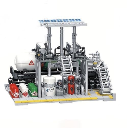 General Jim's Chemical Plant Natural Gas Set Streetview City Modular Building Block Brick MOC Model or Playset with Accessories for Teens or Adults