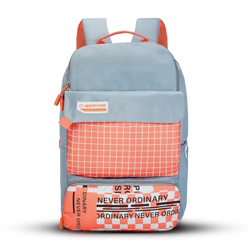 Image of uppercase Campus School Backpack | Well-Padded, Double Compartment with File Sleeve, Organizers, Side Bottle Pocket | For Boys & Girls | 500 Days Warranty