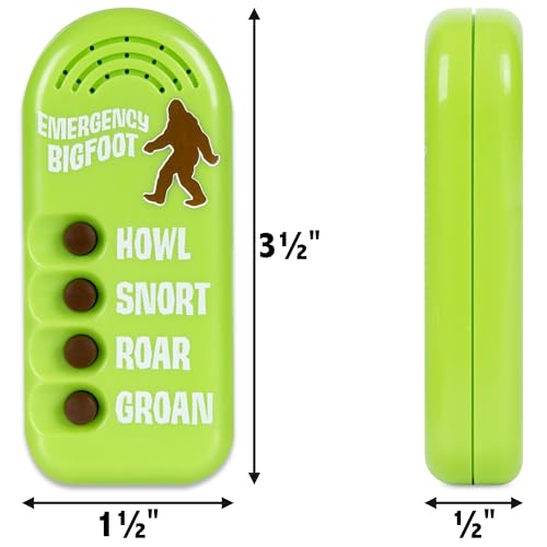 Image of Archie McPhee: Emergency Bigfoot - Electronic Sound Maker, 3.5 inch Handheld Device, 4 Sasquatch Noises: Howl-Snort-Roar-Groan, Camping Pranks Novelty Toy