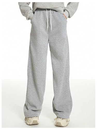 SHENHE Girl's Wide Leg Loose Sweatpants Open Bottom Atheltic Casual Baggy Sweat Pants3