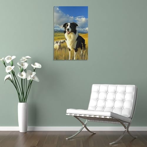 Impression sur toile Border Collie grand format pour habiller un mur blanc vide - 5