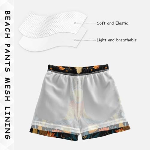 Boys Swim Trunks Butterfly Flowers Stars Moon Toddler Swim Shorts Beach Board Shorts Swimsuit4