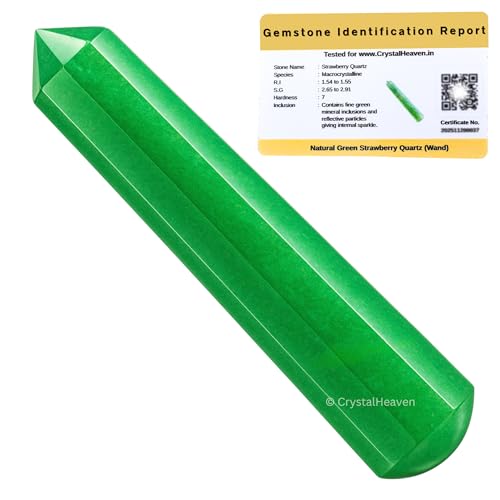 Image of Green Strawberry Quartz Crystal Wand - Pointed Crystal Wand for Energy Healing, Chakra Balancing, Meditation and Home Decor - Crystals and Healing Stones for Gift