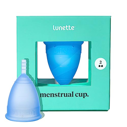 Lunette Copa menstrual reutilizable - Azul - Modelo 2 para flujo medio o abundante (EN versión)
