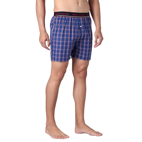 Image of Urban Scottish Men's Boxer | 100% Cotton | Regular Fit, Mid-Rise | Printed, Outer Elastic