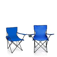 BigDean 2X Faltstuhl BLAU Campingstuhl Anglerstuhl mit Getränkehalter – Ansicht 8