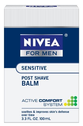 Case of four 3.3-ounce bottles of after shave balm for men (total of 13.2 ounces) - Sensitive Post Shave Balm, Active Comfort System, 3.3-Ounce Bottles (Pack of 4)