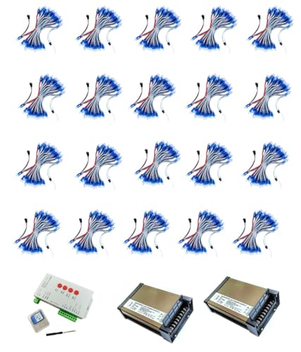 Image of LED Pixel Light Kit, 1000 Led Lights with T1000s Controller and 2 Power Supply, Digital Addressable (Pack of Full Setup)