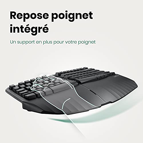 Mini clavier ergonomique sans fil Perixx PERIBOARD-613B AZERTY Mac PC