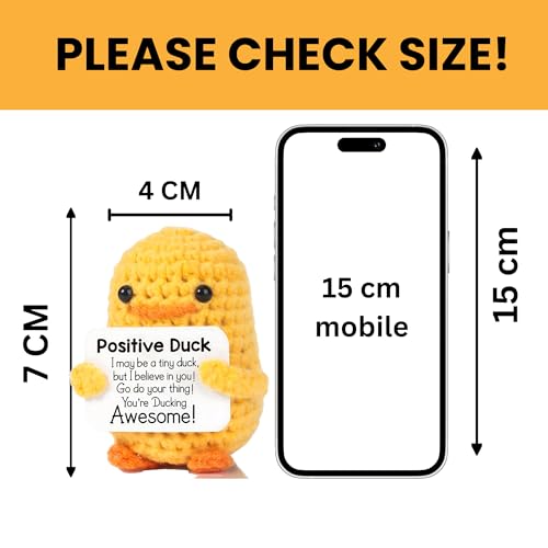 Image of Cute Emotional Support Crochet Toys Handmade Gifts with Message for Women Men Friends Coworkers, Birthday Christmas Valentine's Gift (Duck)
