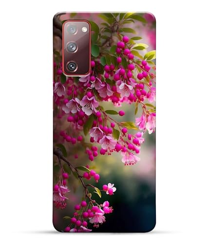 Image of Pink Floral Flowers Printed Hard Back Case Cover Compatible for Samsung Galaxy S20 FE 5G / Samsung S20 FE 5G (Multicolor) - D1662