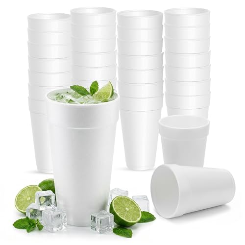 Concession Essentials 32 oz Foam Cups 100 Count Pack Extra Large Insulated Disposable Cups for Hot & Cold Drinks Durable Lightweight Ideal for Concessions & Events
