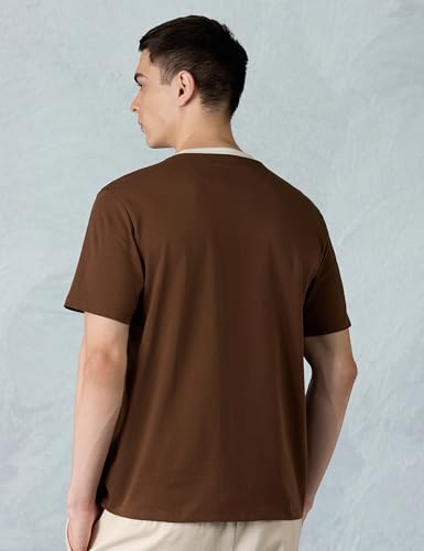 Image of Amazon Brand - Symbol Men Regular Fit Ringer T-Shirt | Half Sleeves | Graphic Printed | Available in Plus Size