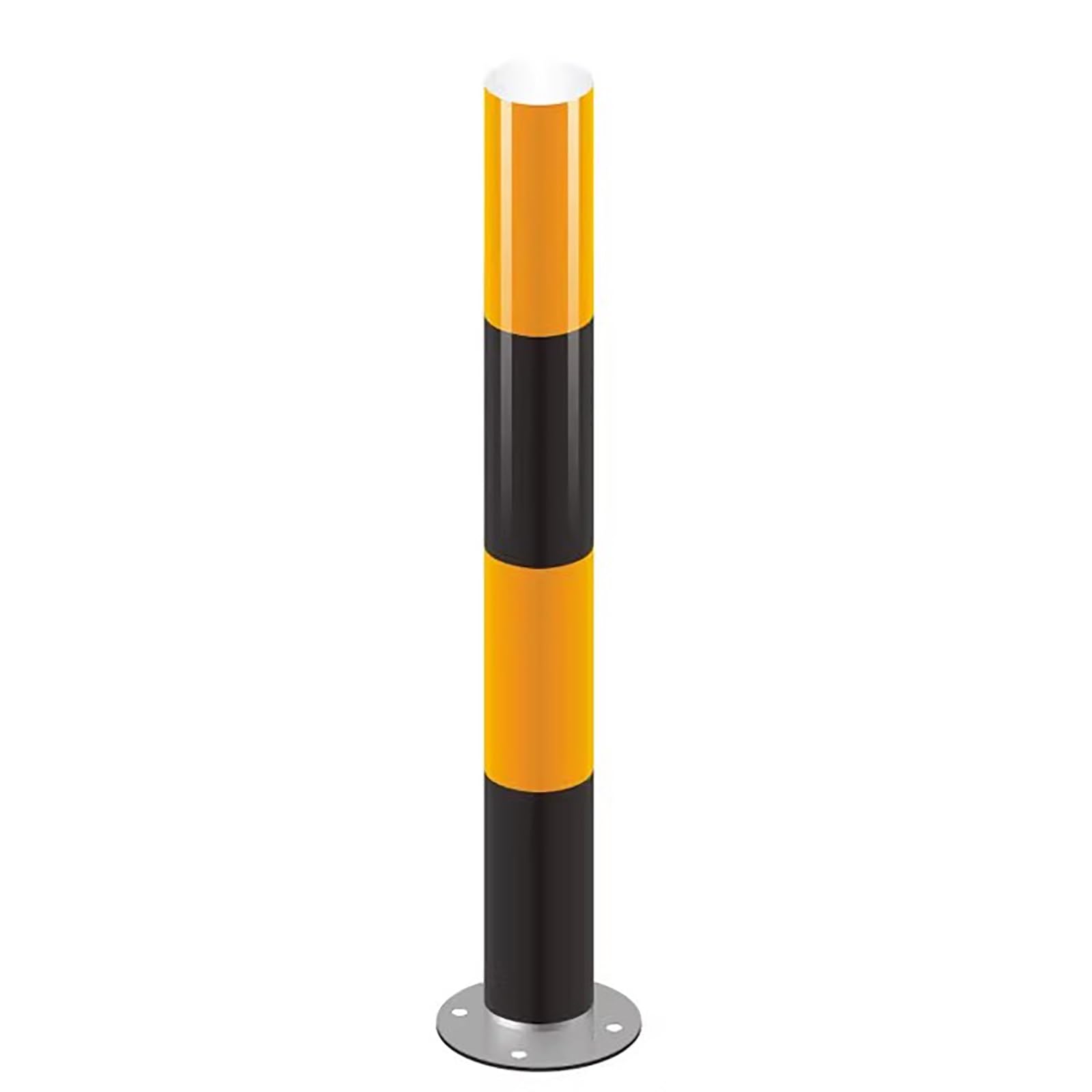 HCZKIUJY Safety Bollard with Reflective Tape, Steel Traffic Delineator Post for Construction and Traffic-Sensitive Areas (Yellow Black 1pcs)