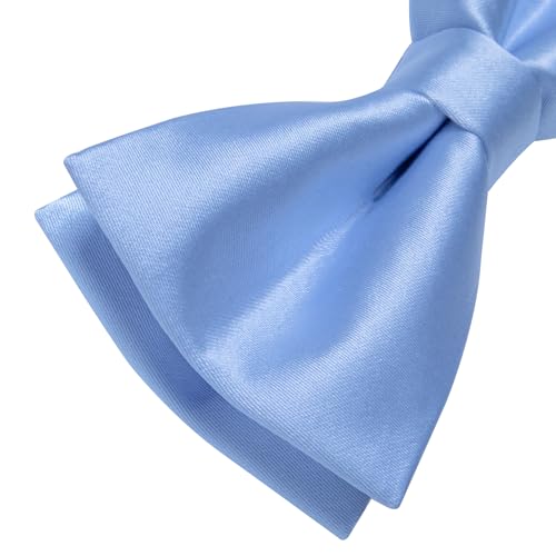 Image of YourTies Bow Ties for Men Pretied Bowties Solid Color Satin Bow Tie Formal Business Tuxedo Wedding Party Prom