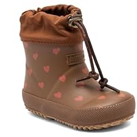 Bisgaard Unisex Kid's Thermo Baby Rain Boot, Chocolate Heartbeat, 8 UK Child