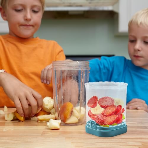 Erdbeerschneider, Tassenschneider, Abnehmbarer Obstschneider mit Druckplatte, Geeignet zum Schneiden von Obst, Pilzen, Eiern, Gemüse, Abnehmbare Klinge (Dunkelblau) – Bild 3