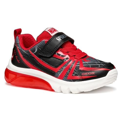 Geox J CIBERDRON Boy G, Zapatillas, Black/Red, 31 EU
