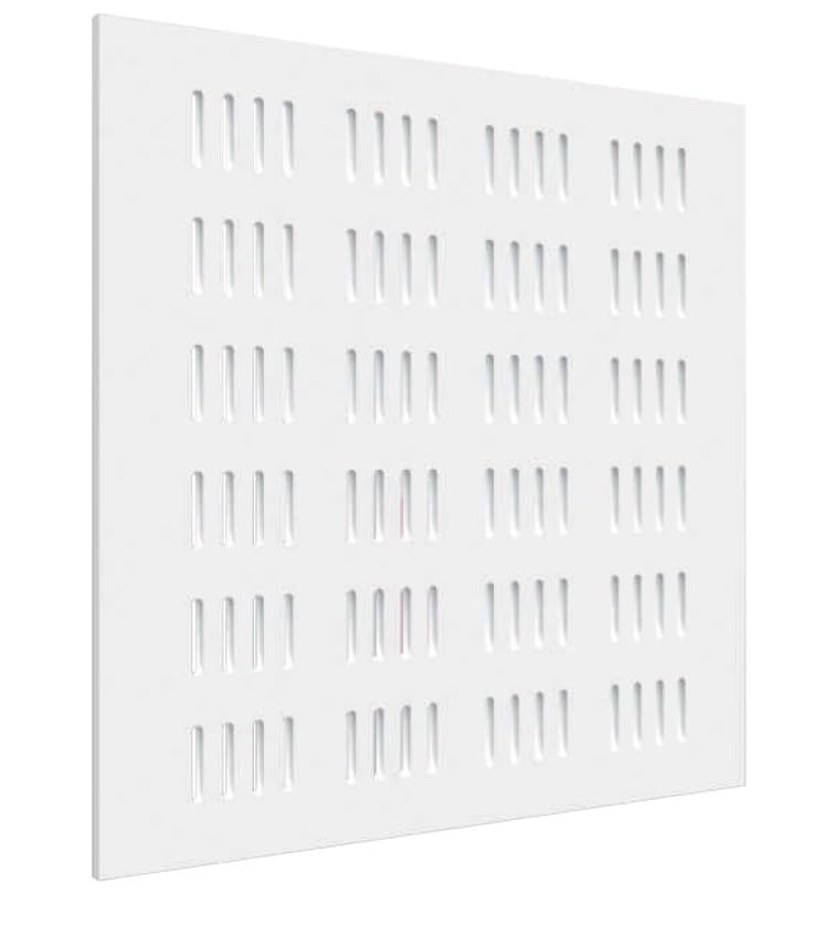 Pannelli per controsoffitto in cartongesso forati K38A10 KYRYOS - asole ø 8 mm - 600 x 600 x 9,5 - confezione da 2.16MQ - 6 pezzi in appoggio - spessore 9,5 mm - colore bianco