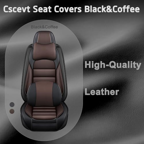 Image of Luxury Seat Covers for Ford Bronco Sport 2021-2024,2PCS Nappa Leather Car Seat Covers,Waterproof Seat Protectors Auto Seat Covers,Breathable Nonslip Interior Cover Seats for Cars(Black and Coffee)