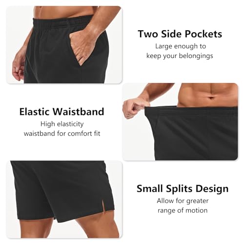 AMY COULEE Mens Lounge Shorts 4 inch Pajamas Bottoms Lightweight Cotton Sleeping Shorts with Pockets3