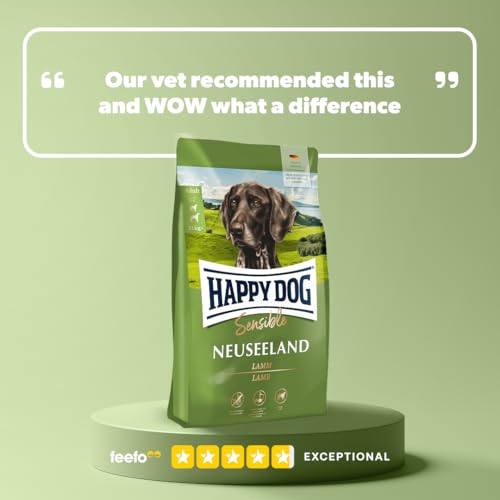 Happy Dog 03531 - Sensible Neuseeland Lamm - Hunde-Trockenfutter für ausgewachsene Hunde - 1 kg Inhalt