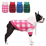 MORVIGIVE Plaid Dog Hoodie Pet Cat Sweatshirt, British Style Warm Puppy Pullover Doggie Coat with Ha