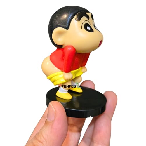 Image of FUNFOB Shinchan Action Figure Height- 7cm to 8cm | Shin chan Figurine Cartoon Figures Toys for Boys & Girls PVC Multicolour |Pa-nt Drop Funny