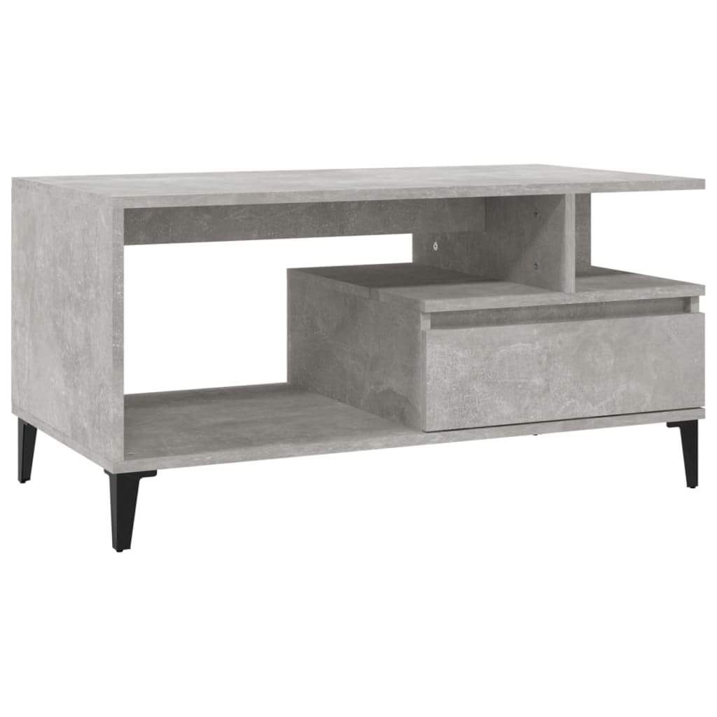 vidaXL Mesa de Centro Auxiliar Consola Mueble Salón Sala de Estar Oficina Sofá Comedor Almacenamiento Decoración Madera Contrachapada Gris Hormigón