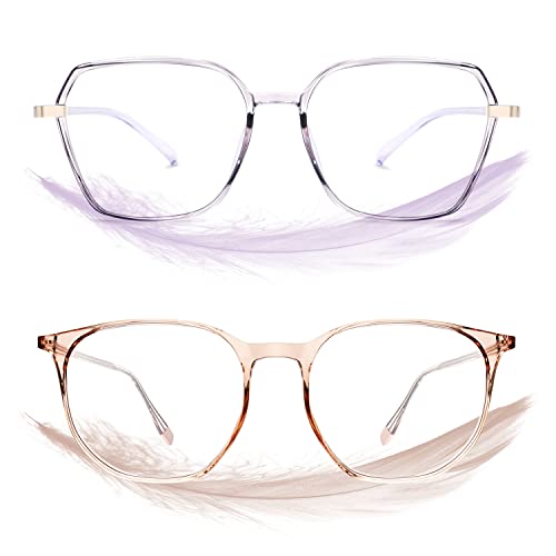 Image of ROCKNIGHT blue light glasses for women anti eyestrain headache,2 pack for computer gaiming tv and phones