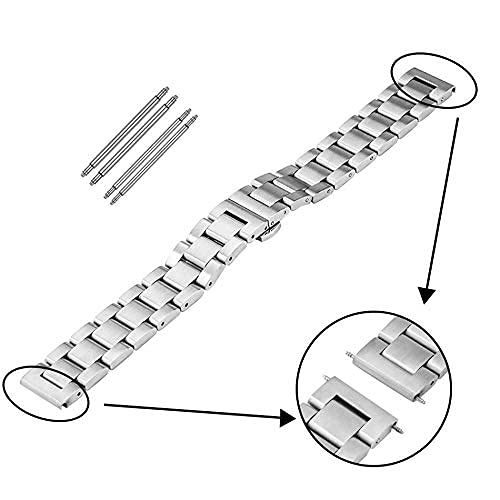 Sangle de montée 18mm 20mm 22mm acier inoxydable boucle argent montre - 6