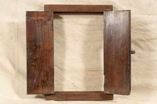 Biscottini Innentür Fenster L 46,5 x T 6,5 x H 63,5 cm - Holztür - Türen für Innen und Außen - Wohnkultur