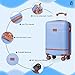 Krute Carry On Luggage Sets 3 Pieces Suitcase Set Hard Shell PC+ABS Airline Approved Suitcases with Spinner Wheels TSA Approved 20 Inch Luggage (LightBlue)