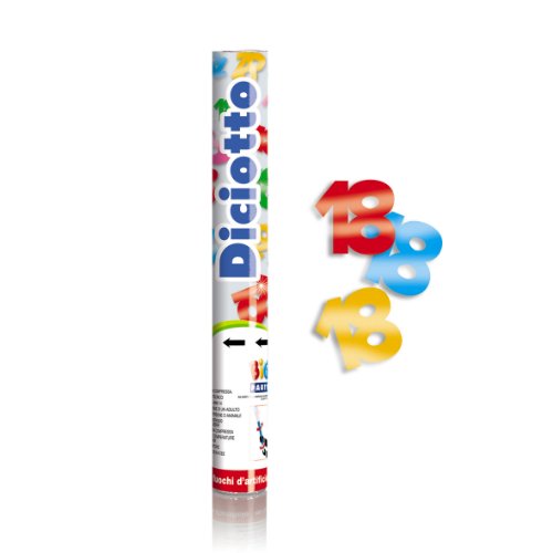 Big Party- Sparacoriandoli a Forma di Numero 18, Metallizzati Assortiti, 50112