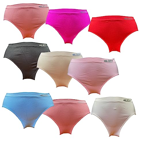 Dacada2005 Pack de 12 - Bragas Mujer Multicolor, M-L-XL-XXL-3XL-4XL Lycra, Sin Costuras Suaves y Cómodas.… (XXXXL)