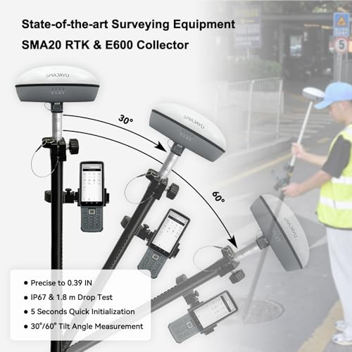 Image of SMA20 RTK PPK GNSS Receivers GPS Land Surveying Equipment Rover Base Collector, Free Software,Calibration Free, NOAA Certified1cm Accuracy,1408 Channels, Connect with UAV /Drone,for Topographic and GIS