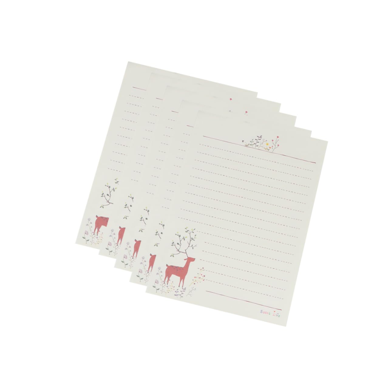 Tofficu 150feuilles Papier à Lettres Motifs De Cerfs De Papeterie Romantique pour Correspondance De Design Élan pour Cartes Et Lettres Personnalisées