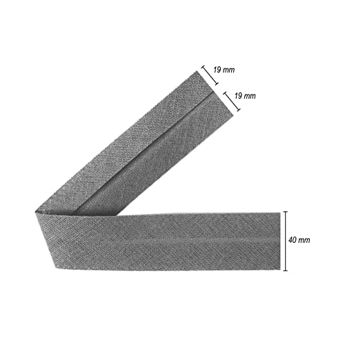 TEXTEX = 40mm Wide Bias Binding Tape. 50% Cotton and 50% Polyester. 10m Piece - (Dark Gray) - Image 3