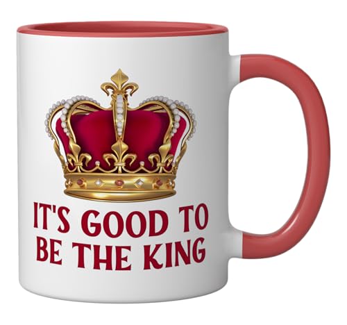 Taza de cerámica 11 oz diseño corona rojo/blanco miniatura 2