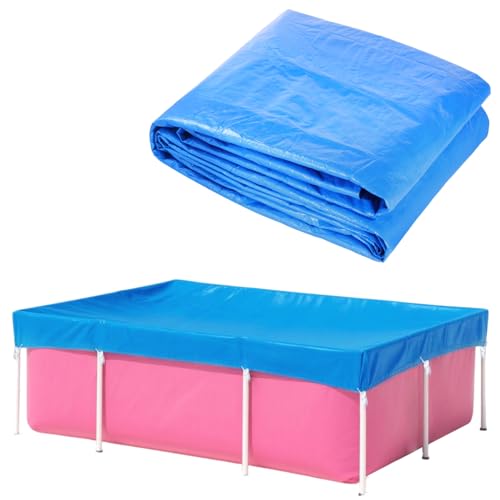 Image of 7' x 5' x 24" Rectangular Pool Cover Fit for Rectangular Frame Above Ground Outdoor Backyard Swimming Pool,Waterproof Swimming Pool Cover with Tie-Down Ropes, Durable UV Resistant(Cover Only, Pink)